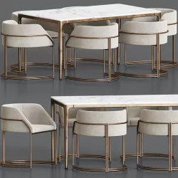 Deja Vu Chair Canto Table Dining Set 3D model