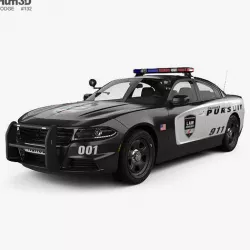 Dodge Charger Police with HQ interior 2015 3D model