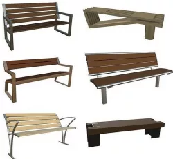 environment park street benches Low-poly 3D model