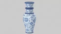 Flower Blue Vase 3D model