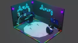 Full Gaming setup Low-poly 3D model