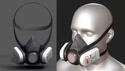 Gas mask helmet scifi futuristic mask protection  Low-poly 3D model