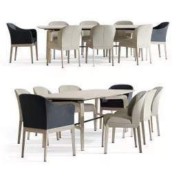 Giorgetti Blade Table and Normal Chair 3D model
