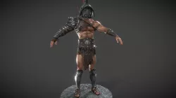 Gladiator-Mirmillon customizable Low-poly 3D model