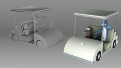 Golf Cart from Regular Show Low-poly 3D model