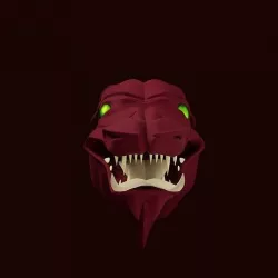 Head of red dragon Low-poly 3D model