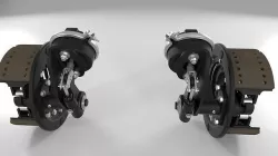 Highly detailed pair of front truck brakes assemblies 3D model