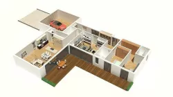 house interior and exterior 3D model