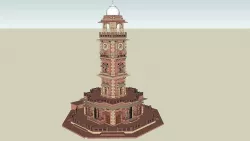 indian jodhpuri stone  ghanta ghar clock tower 3d modal  3D model