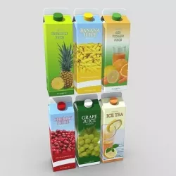 Juice Carton Pack 2  Low-poly 3D model