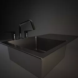 Kitchen sink with faucet 3D model