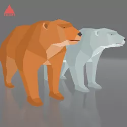 LOW POLY BEAR RIGGED AND ANIMATED GAME CHARACTER Low-poly 3D model