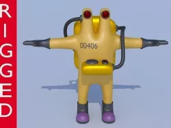Low-Poly Monsters INC CDA agent alien monster 3D rigged model  Low-poly 3D model