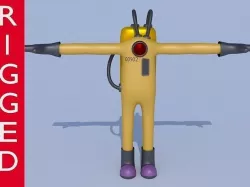 Low-Poly Monsters INC Tall CDA agent rigged 3D model alien  Low-poly 3D model