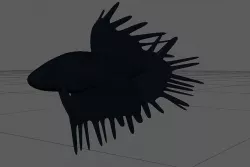 Low-poly Simple Crowntail Betta Fish Low-poly 3D model