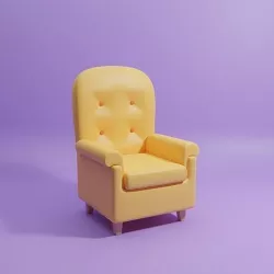Lowpoly Cartoon Chair Low-poly 3D model