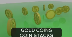 Lowpoly Gold Coins and Coin Piles Low-poly 3D model