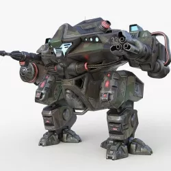 Mecha  Robo Cop Camouflage Vray Low-poly 3D model