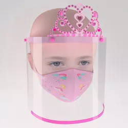 Medical face shield with crown and mask for kids 3D model