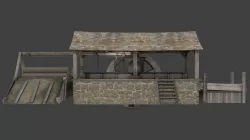 medieval sawmill 3D model