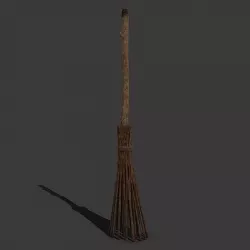 Medieval Style Broom 3D model