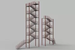 Metal stairs 3D model