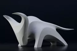 Modern abstract bull sculpture 017 3D model