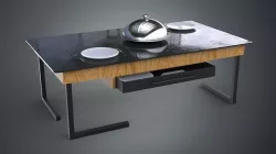 Modern Kitchen Table Low-poly 3D model