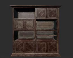 Old Bookcase Low-poly 3D model