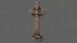Old celtic cross gravestone 3D model