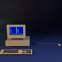 Old computer Low-poly 3D model
