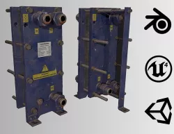 Old russian small Heat Exchanger Low-poly 3D model