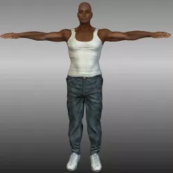 Orpheus Afro Man Low-poly 3D model