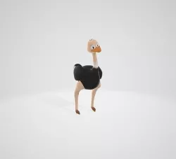 Ostrich Low-poly 3D model