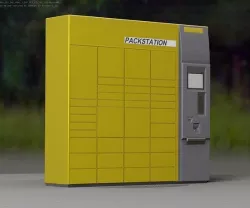 Packstation Object -4- Packstation with touchpad interface Low-poly 3D model