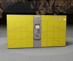 Packstation Object -8- Packstation with Touchpad Interface Low-poly 3D model