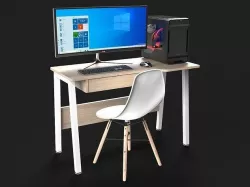 PC Desk Setup for Home Office and Gaming 3D model