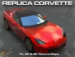 Replica Corvette Low-poly 3D model