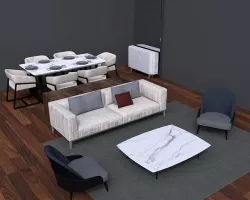 Revit Hall with dinning 3D model 2 3D model