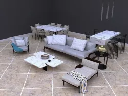 Revit Hall with dinning 3D model