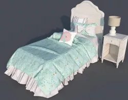 Revit single bed - 4 beds 3D model