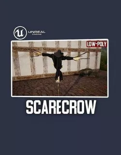 Scarecrow - game asset low poly  Low-poly 3D model