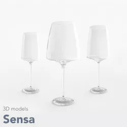 Schott  Zwiesel wine glasses Low-poly 3D model