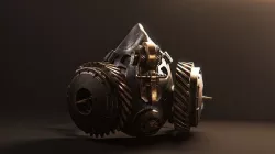 SCI-FI Steampunk Gear Mask Helmet 3D model