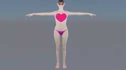 Sexy Nude Elf  Topless Girl ready for Animation and Game Low-poly 3D model