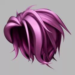 Short hair Hair Low-poly 3D model
