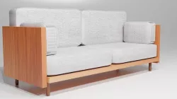 Sofa with wood 3D model