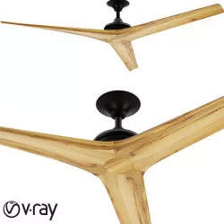 Spitfire Modern Wooden Ceiling Fan  3D model