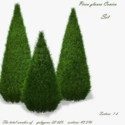 Spruce Conica  Picea glauca Conica Low-poly 3D model
