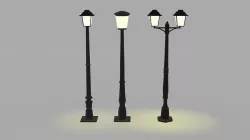 Street Lamps Low-poly 3D model